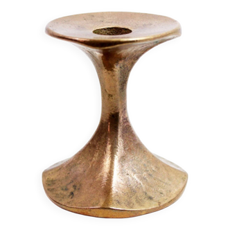 Brutalist bronze candle holder