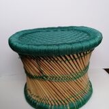 Bamboo and rope pouf