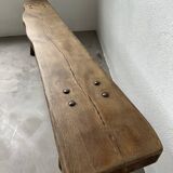 Brutalist bench in solid elm from the 50s