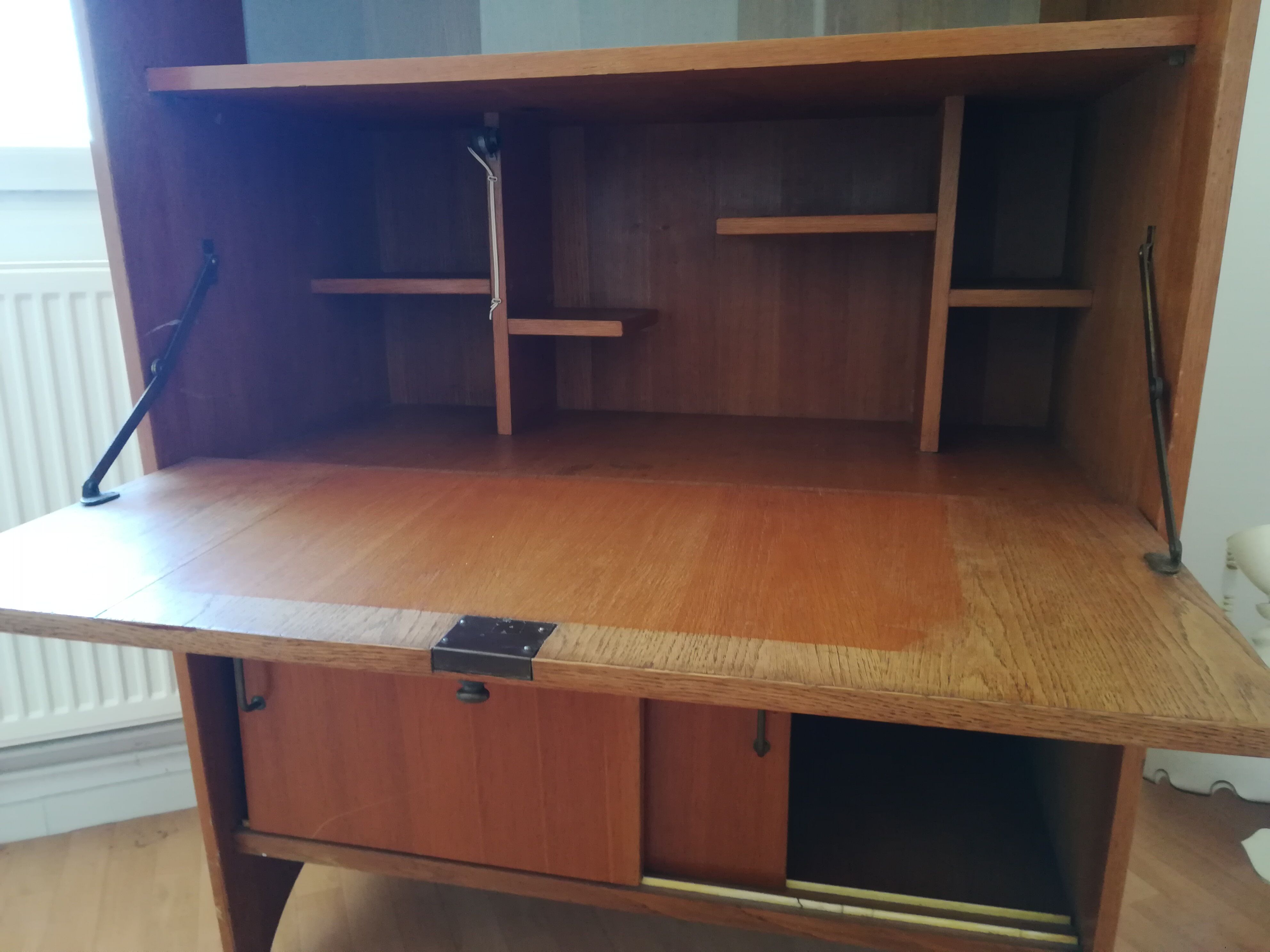 Scandinavian vintage design secretary with window and closet