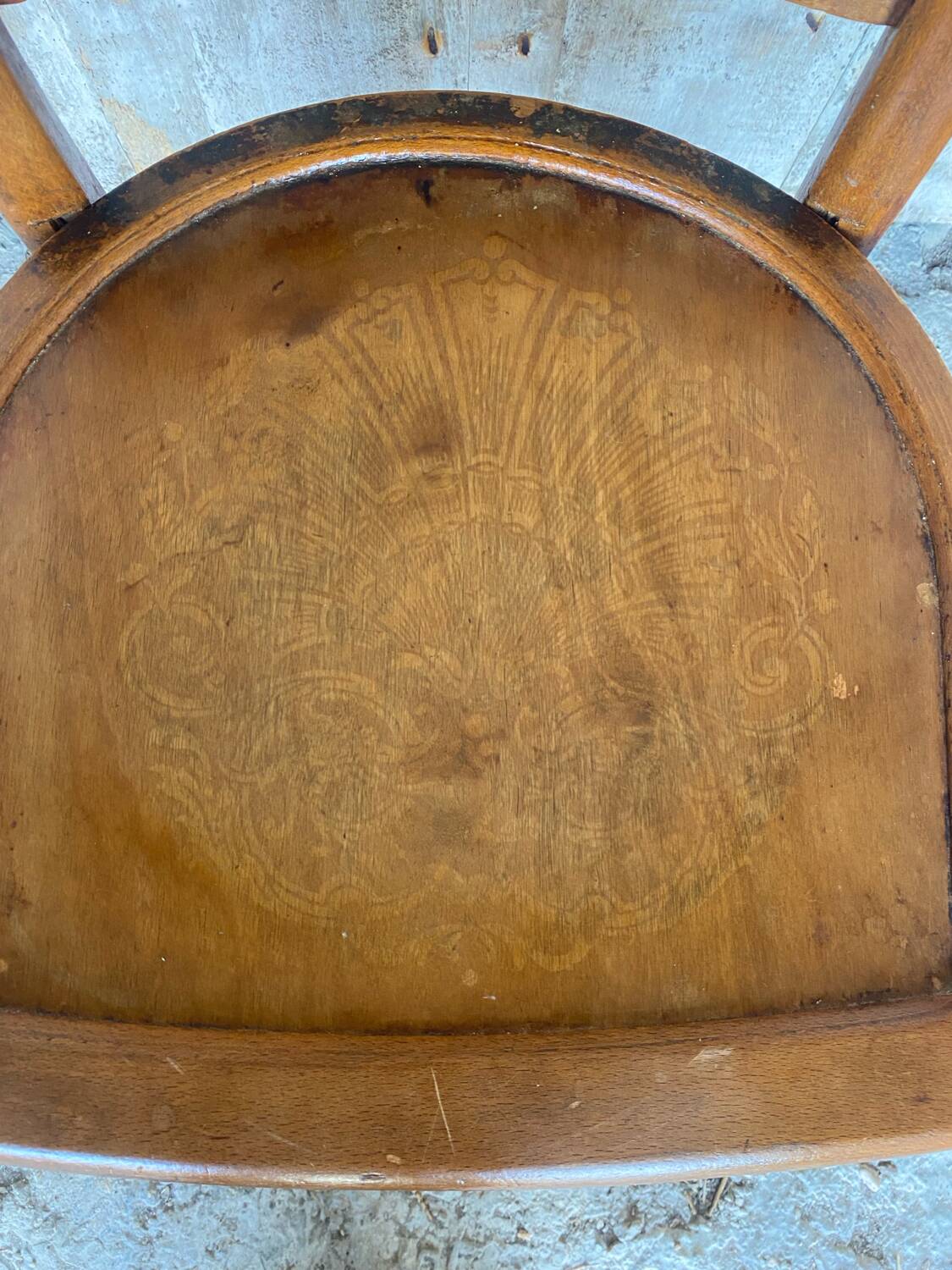 Vintage Luterma Bistro Chair Wood Thermoformed Seat #D801