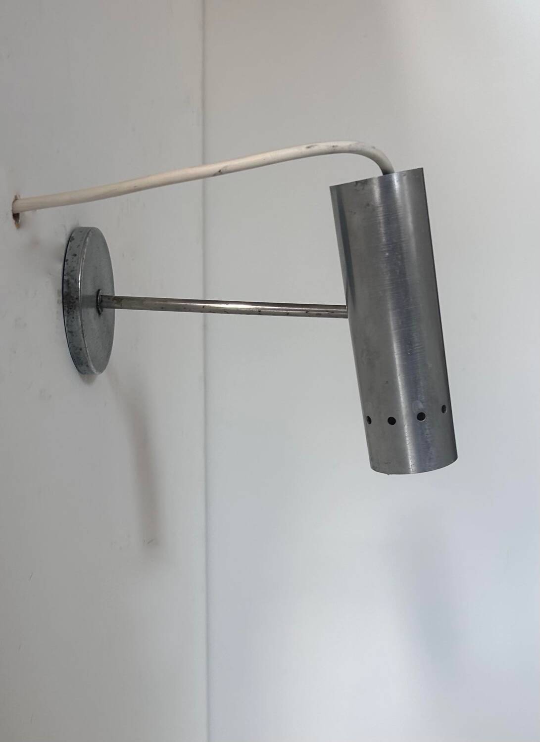 Adjustable wall light, brushed aluminum, France 1960