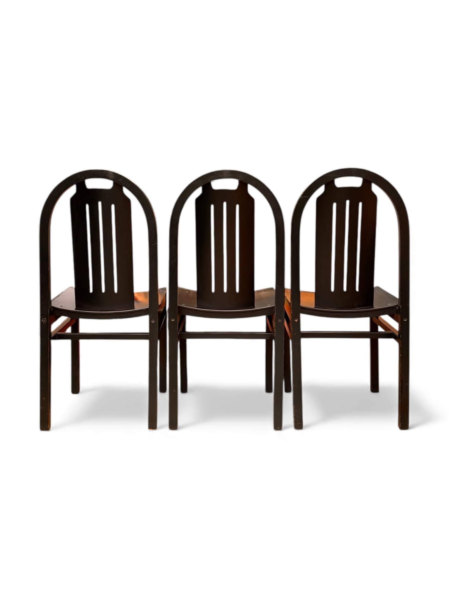 Set of 3 black Baumann chairs, Argos model.