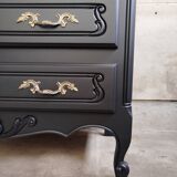 Revamped vintage black chest of drawers
