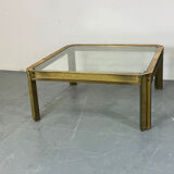 Brutalist Brass T09 coffee table by Peter Ghyczy 1970
