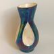 Verceram vase iridescent blue ceramic 60s Height 26,7 cm