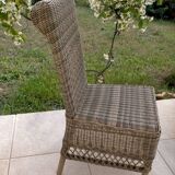 Chaise en osier et rotin