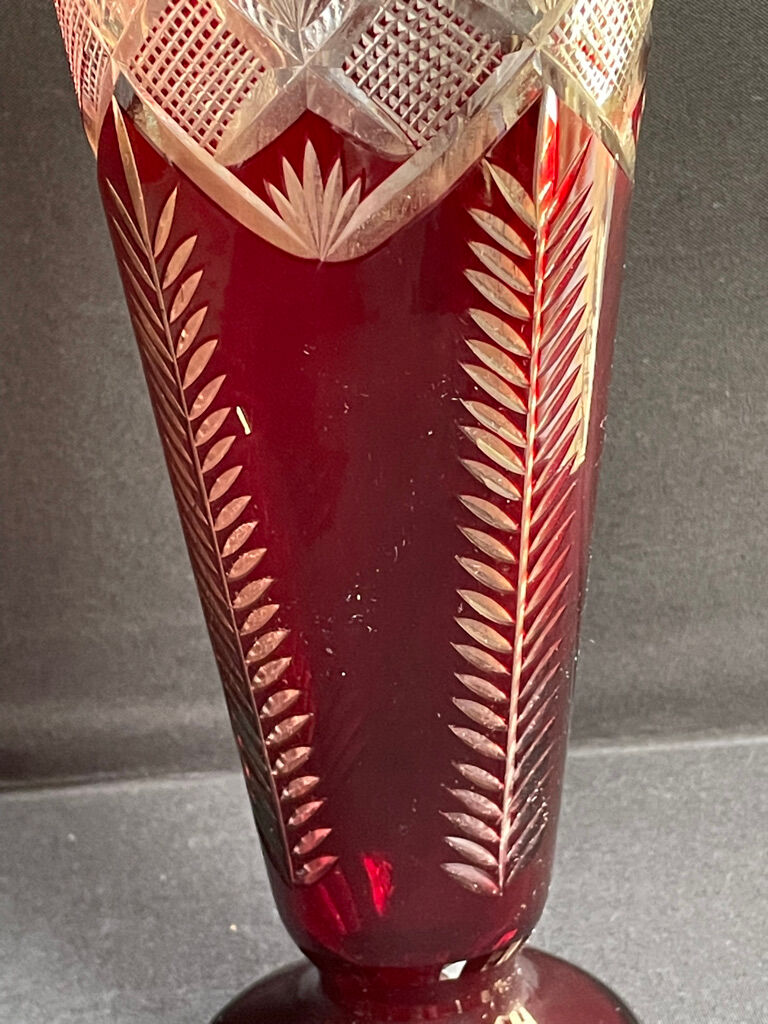 Baluster vase - cut blown crystal
