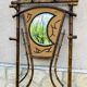 Bamboo coat rack from the 19th century, mirror in the shape of a crescent moon.