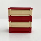White and red cabinet model “4964” by Olaf Von Bohr for Kartell, 1970