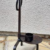 Vintage brutalist steel candle holder