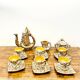 Rare Vallauris ceramic coffee service Sculptural design and u enamel