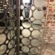Screen 3 panels of round mirrors frame metalized iron aged