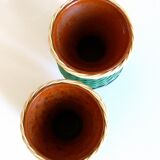 Scoubidou vase & glazed terracotta 50's