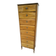 A seven-day chest of drawers in solid cherry wood with ebony stringing, 18th century