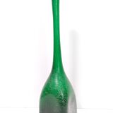 Emerald Green Corroso Murano Glass Vase by Seguso, Italy