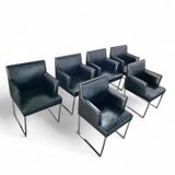 6 x Solo chair by Antonio Citterio for B&B Italia / Black leather