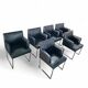 6 chaises Solo d'Antonio Citterio pour B&B Italia / Cuir noir