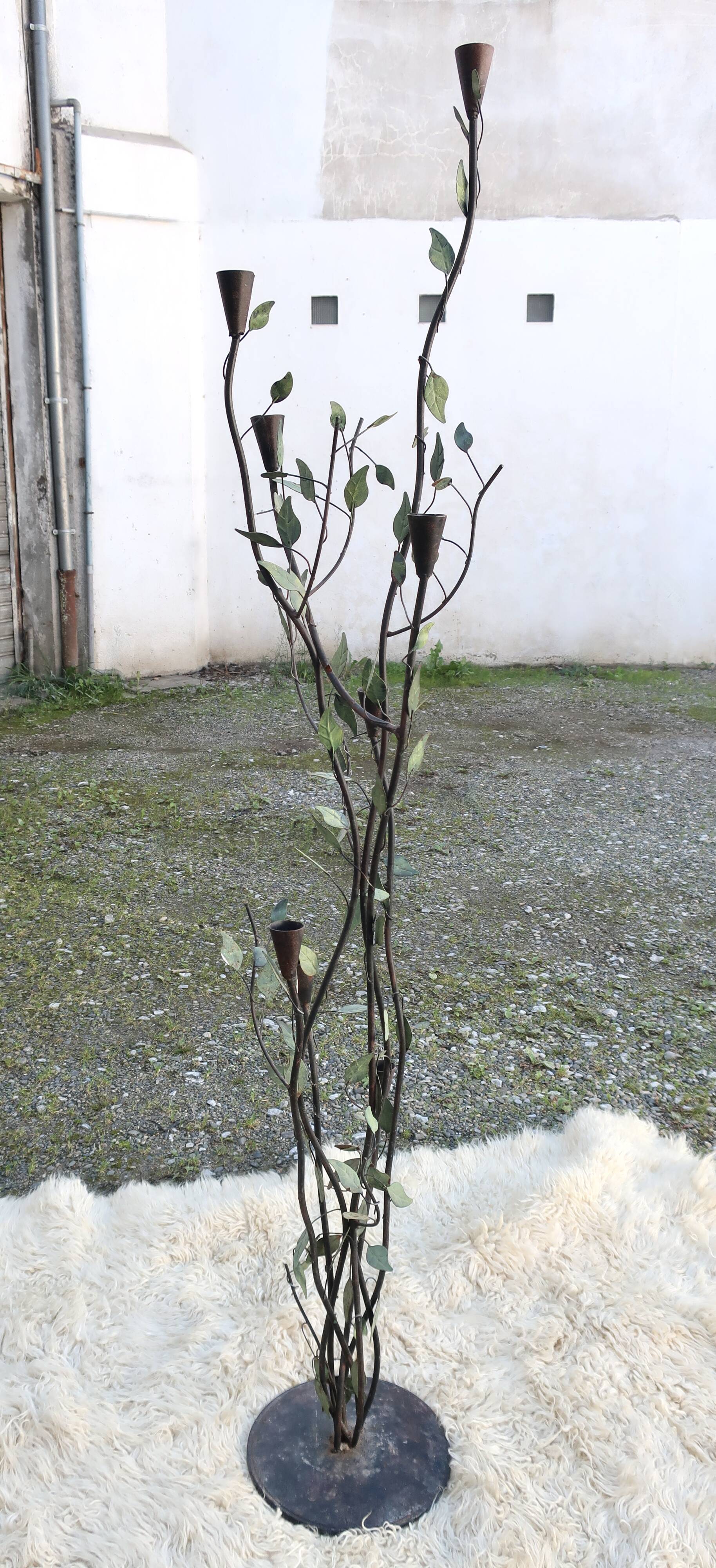 Candle holder, vintage metal chandelier