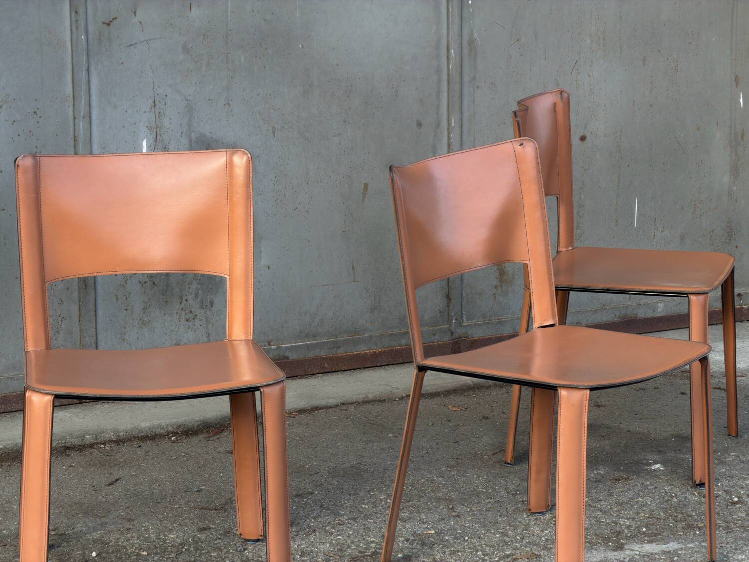 Série de 4 chaises Willy Rizzo Cidue 1970