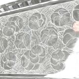 Plateau de service Art Déco en verre - fleurs pensées Vallerysthal Portieux