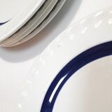 Lot de 5 assiettes à dessert 19,6cm bleues et blanches