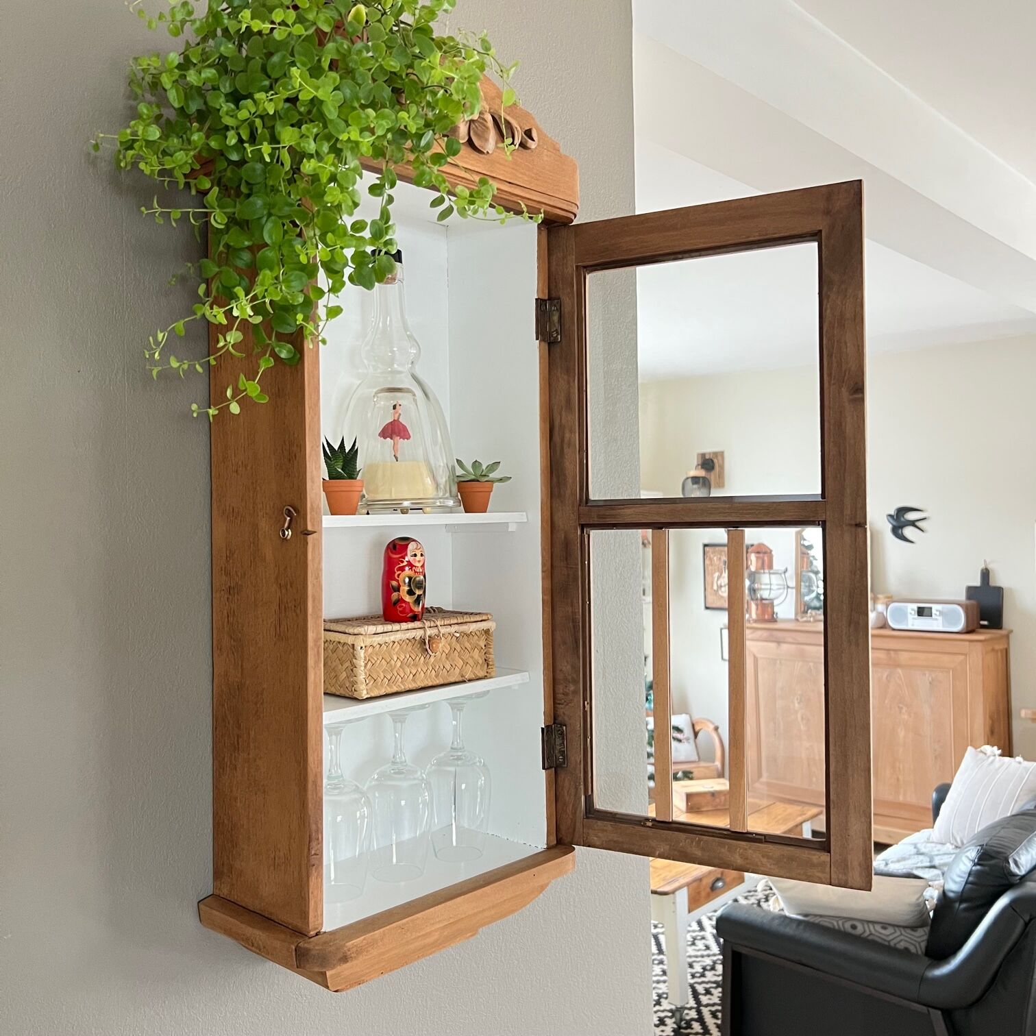 Restored art deco wooden showcase