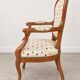 Antique wooden armchair – Louis XV style – floral fabric