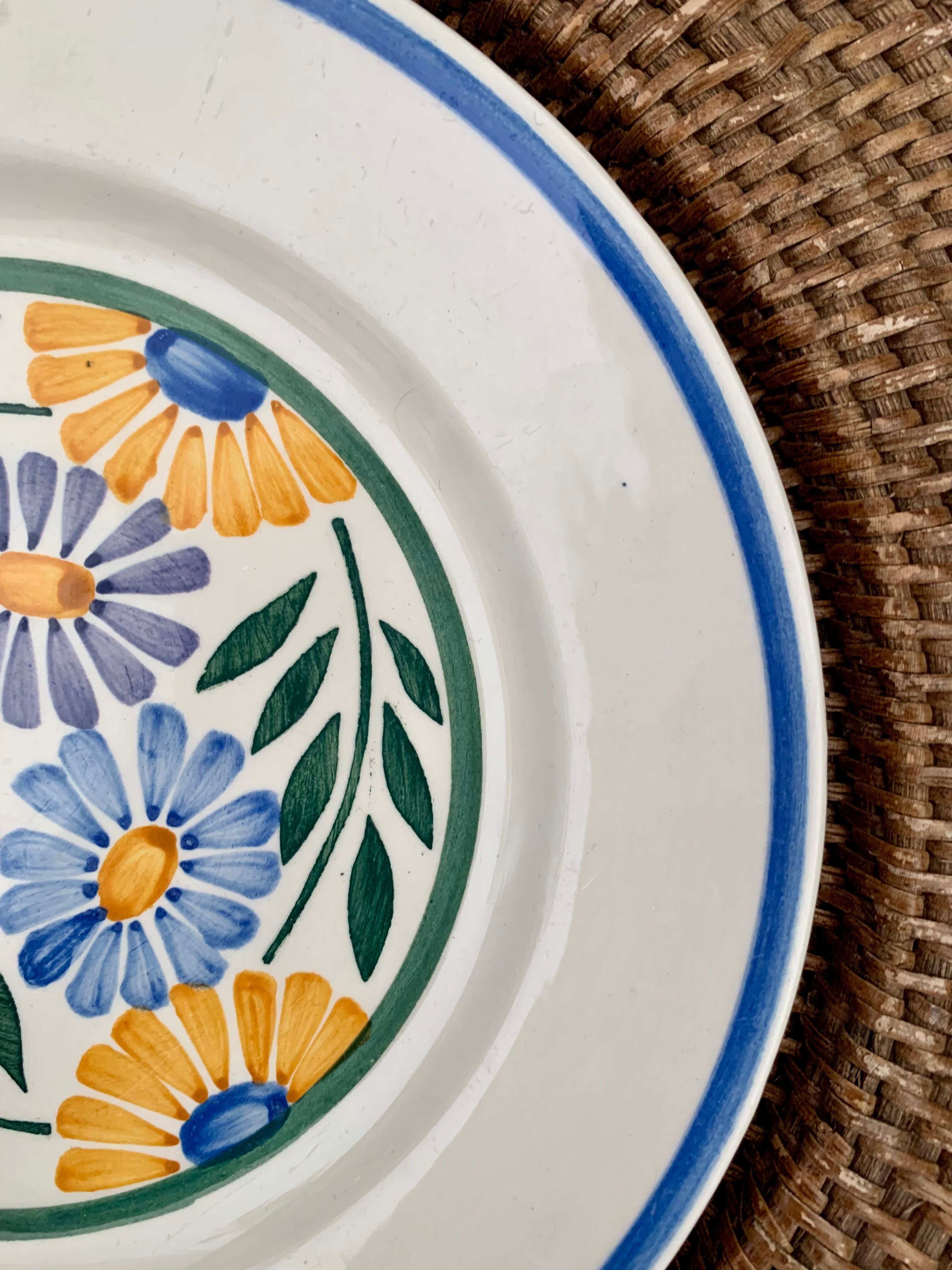 Josetti earthenware service with colorful flowers 1930