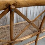 Former bench in wood and caning