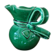 Pitcher signed Cerenne Vallauris in green ceramics