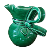 Pitcher signed Cerenne Vallauris in green ceramics
