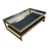 Table basse à 2 niveaux Belgochrom 23kt, années 1970