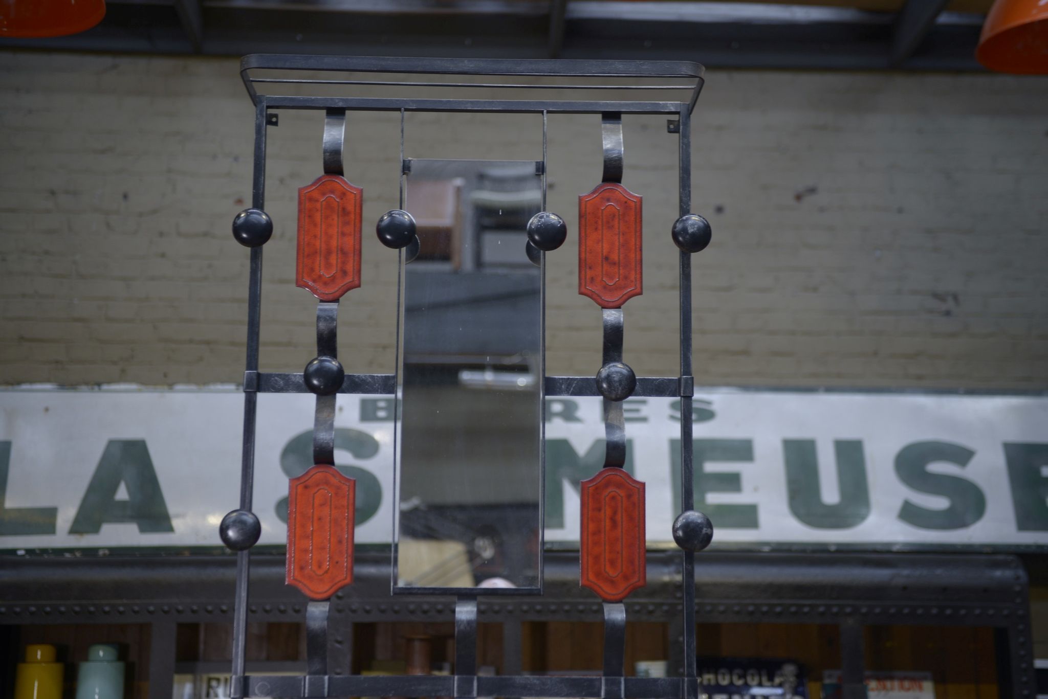 Vintage coat rack in ceramic and metal 1960