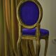 Blue velvet medallion chair