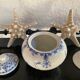 English sugar bowl in half-porcelain, antique.