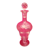 Engraved glass carafe