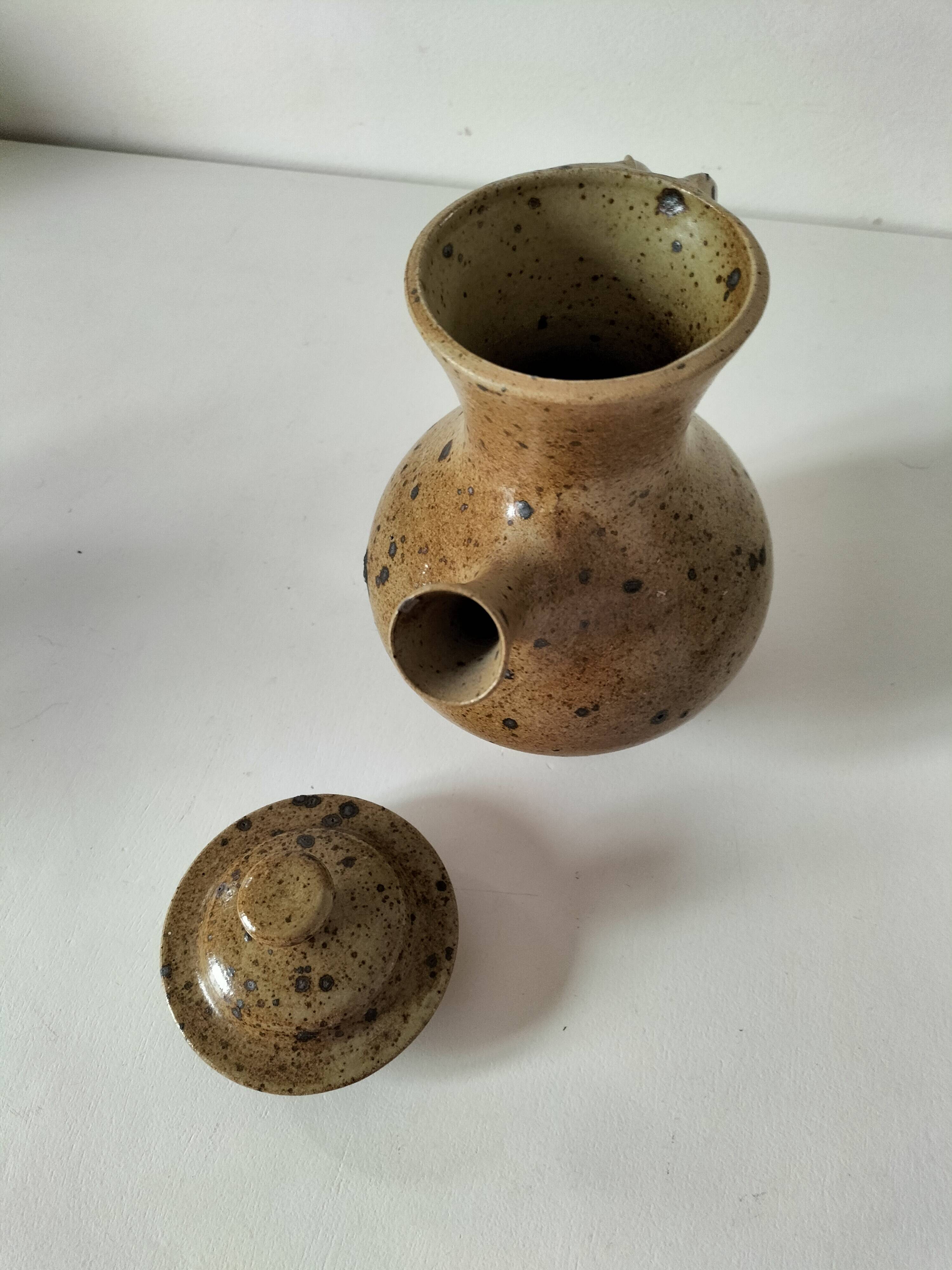 Pyrite stoneware ewer, potter's work, sculptural piece