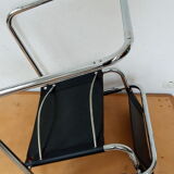 Leather and chrome armchair from the 70s/80s