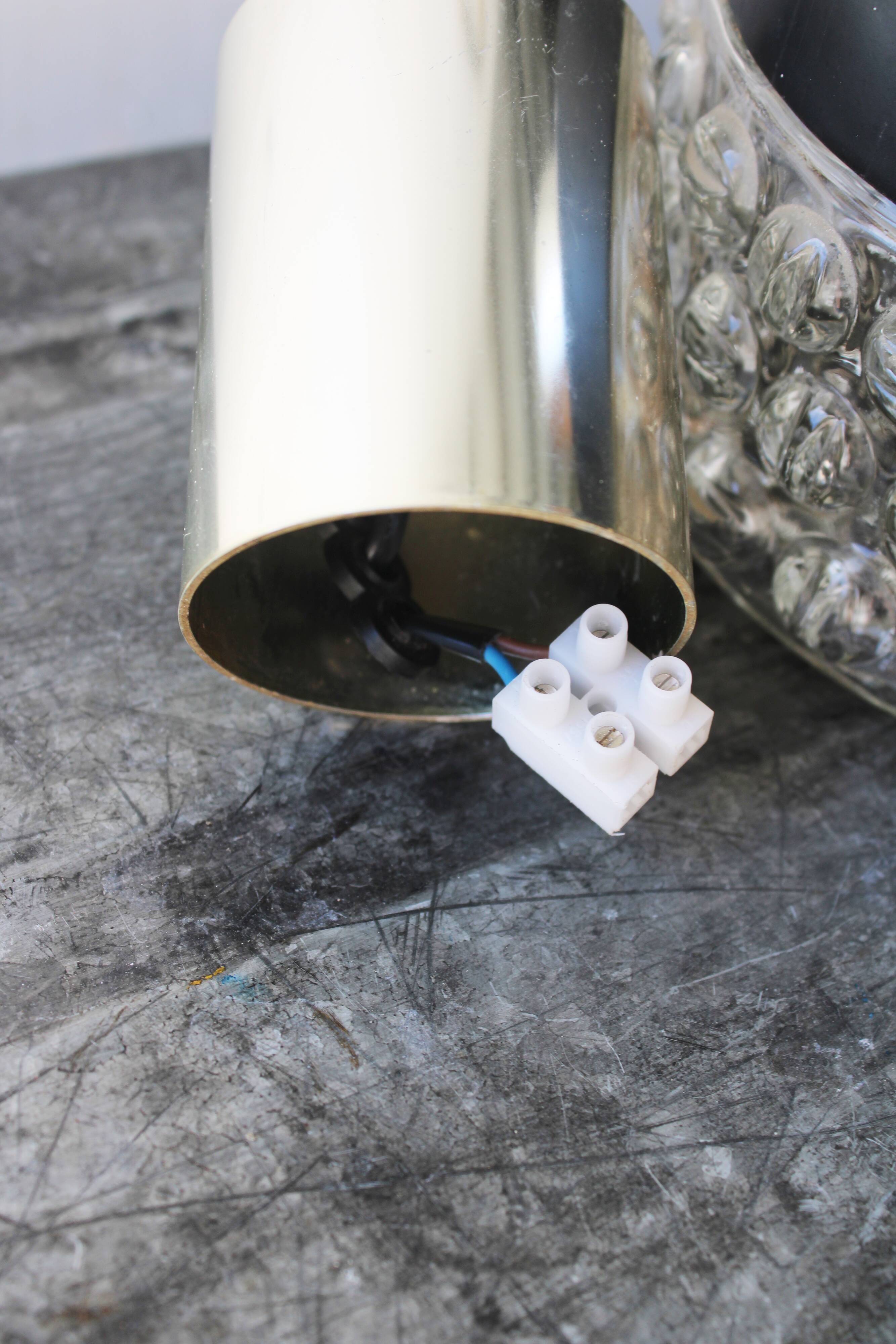 Vintage moulded glass hanging lamp