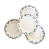 Set de 8 assiettes plates Moulin des Loups motif Houx