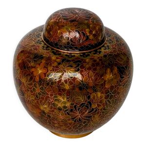 Pot émail cloisonné cuivre