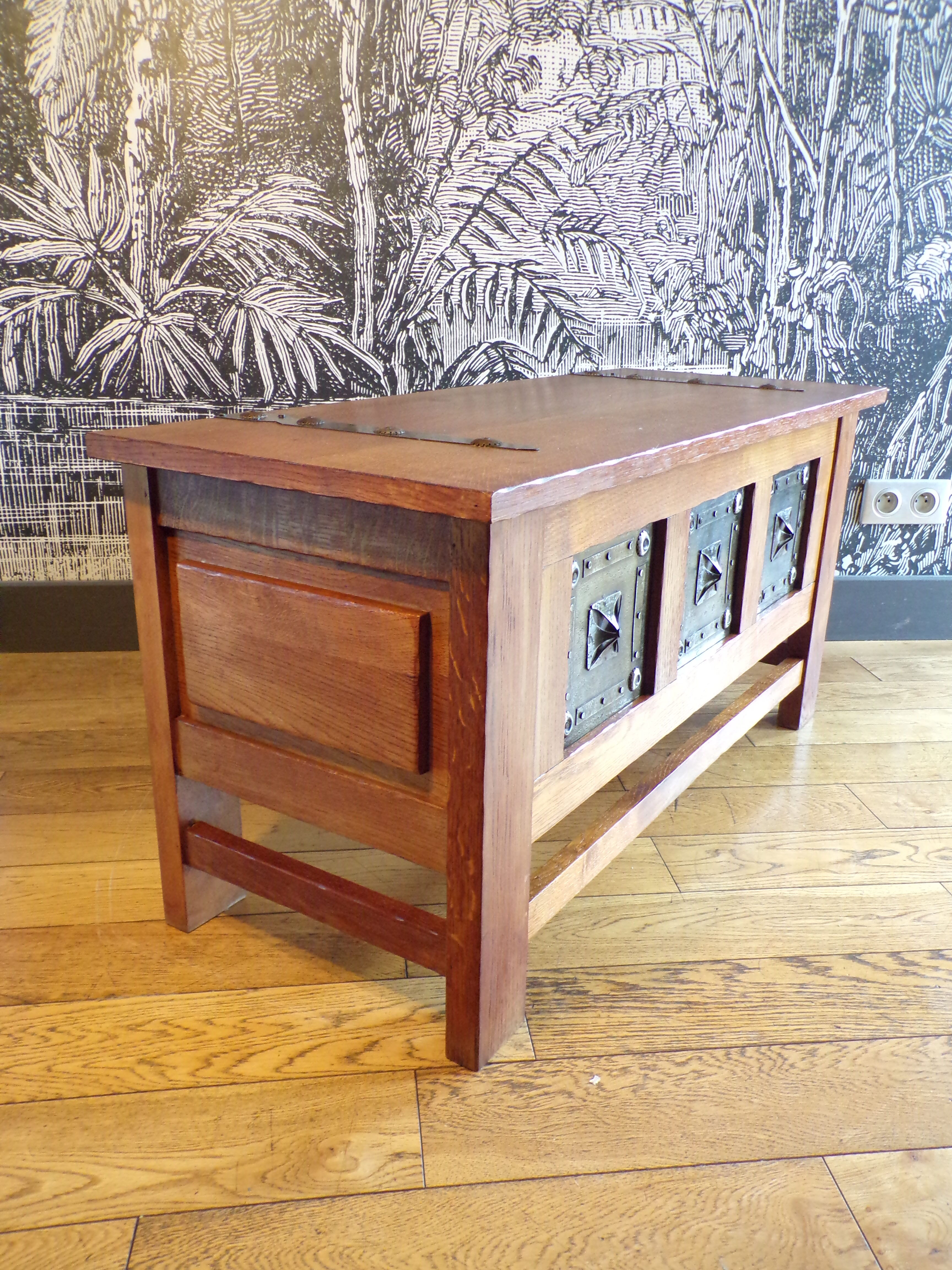 Berber style chest, wood and iron