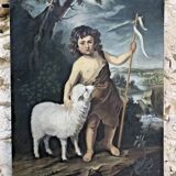 Painting Oil on canvas after Murillo Saint Jean Batiste early 20th century