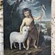 Painting Oil on canvas after Murillo Saint Jean Batiste early 20th century