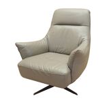 Leather swivel armchair, Italian design, 1990s, manufacture: Natuzzi
