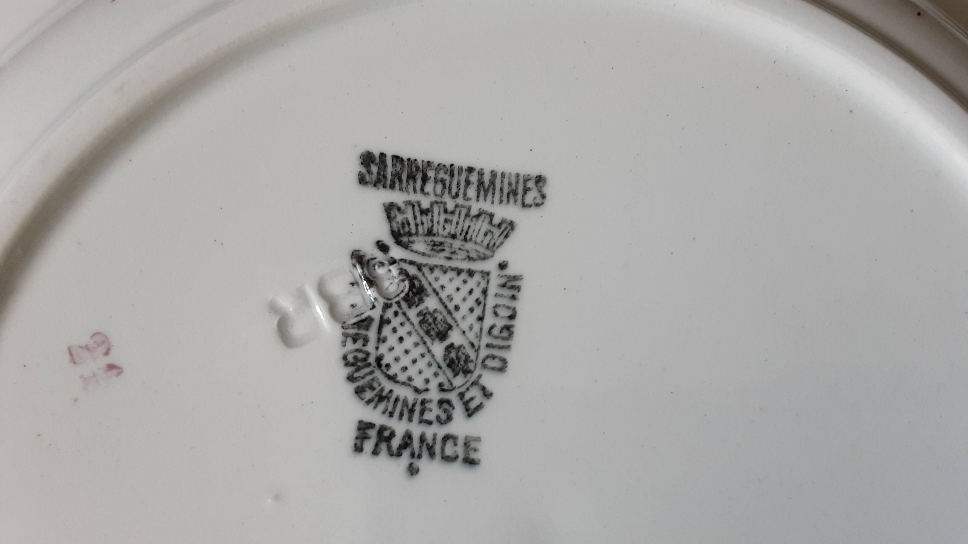 Lot  de 6 assiettes  creuses  Digoin sarreguemines