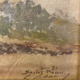 Old painting, landscape of Brittany, signed and dated 1931