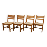 Ensemble de 4 chaises danoises par Tage Poulsen, années 1970.