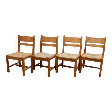 Ensemble de 4 chaises danoises par Tage Poulsen, années 1970.
